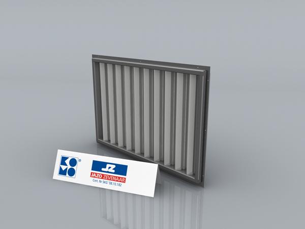 JAZO Veiligheidsventilatierooster Type VS Verticale Lamellen NBD 